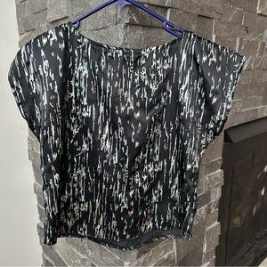 Vintage Black Top w/ Rainbow Iridescent Pattern